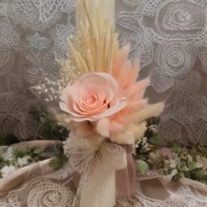 Lumânări botez flori uscate