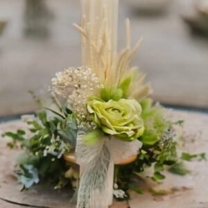 Lumânări botez flori uscate