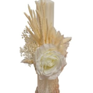 Lumânări botez flori uscate