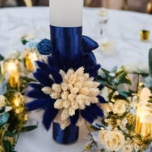 Lumânări botez flori uscate