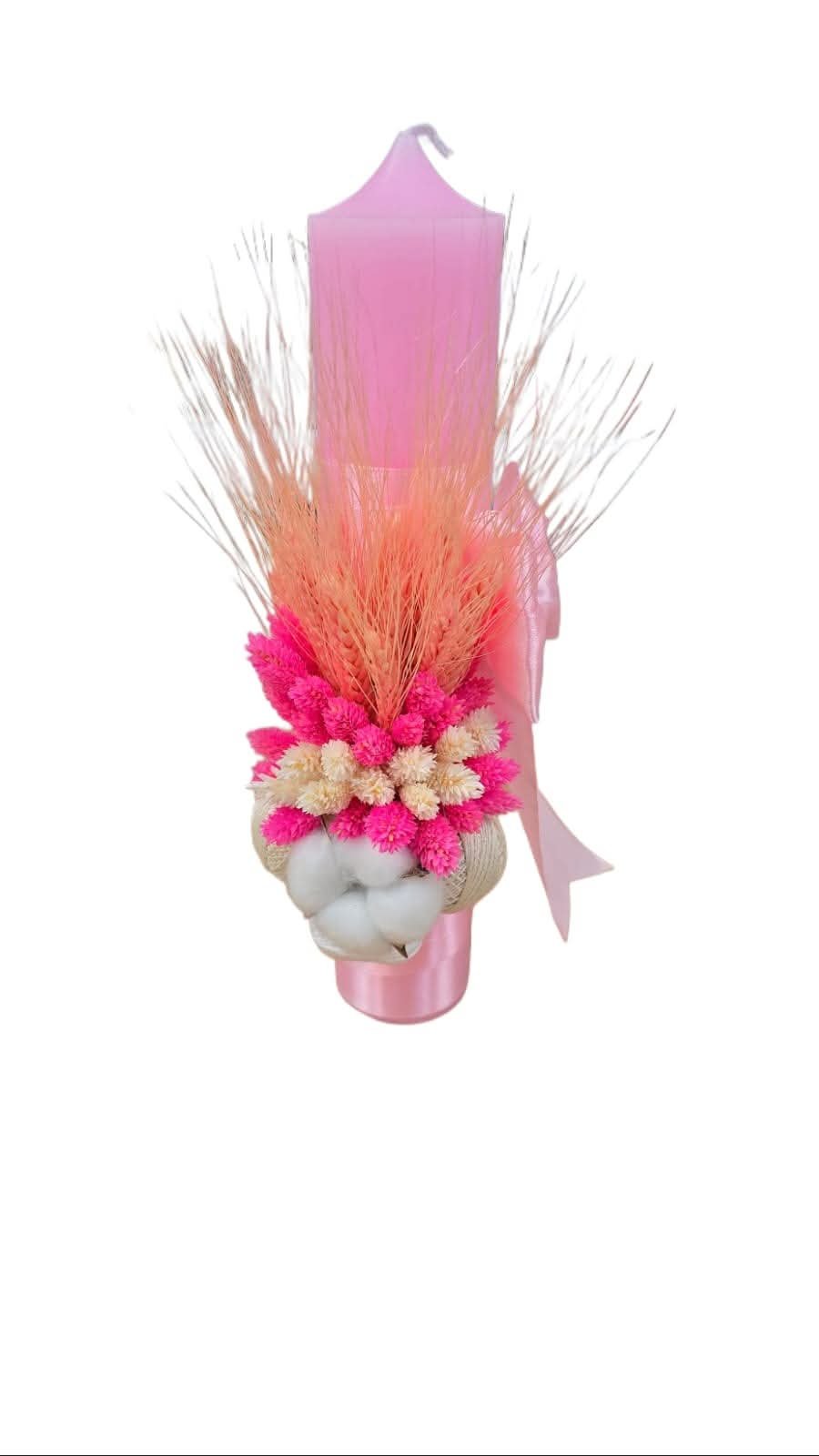 Lumânări botez flori uscate - imagine 3