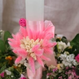 Lumânări botez flori uscate