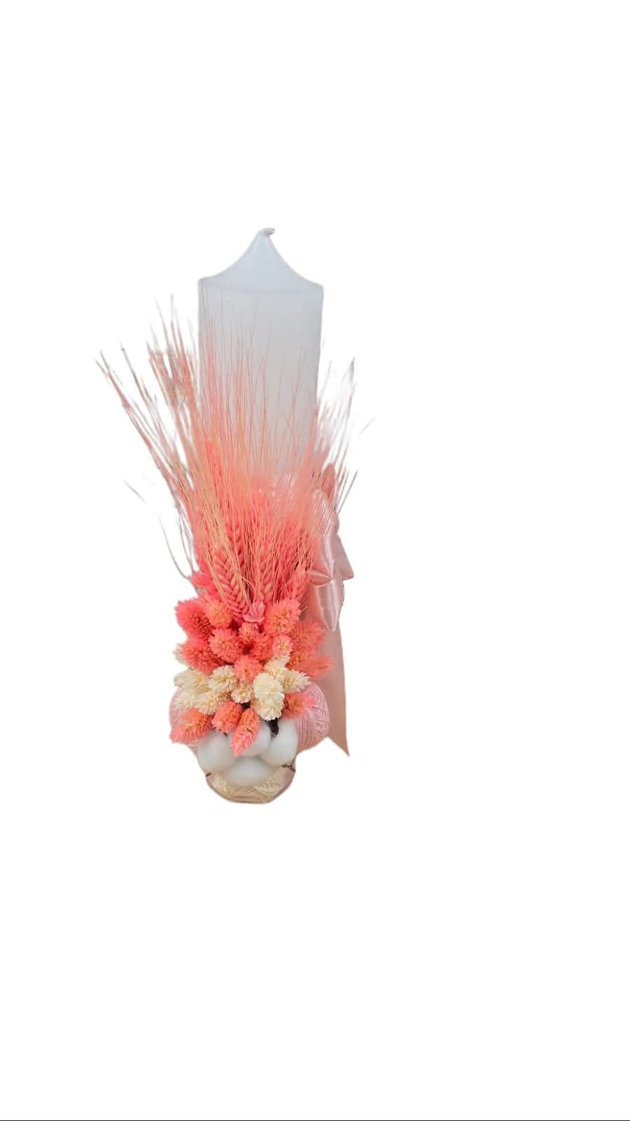 Lumânări botez flori uscate - imagine 3