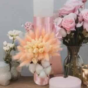 Lumânări botez flori uscate