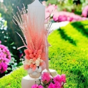 Lumânări botez flori uscate