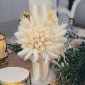 Lumânări botez flori uscate