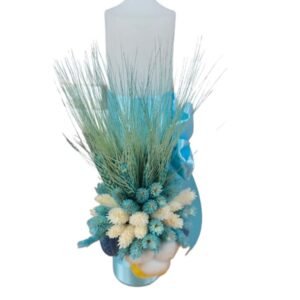 Lumânări botez flori uscate