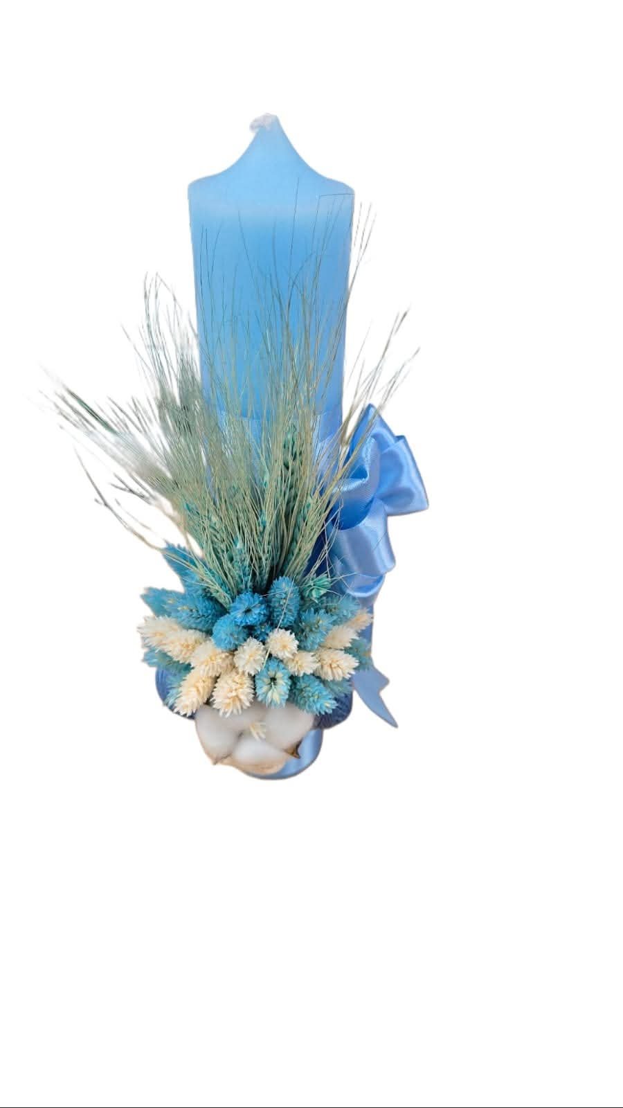 Lumânări botez flori uscate - imagine 2