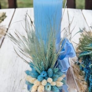 Lumânări botez flori uscate