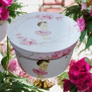 Cutie rotunda de carton Fetita prințesă