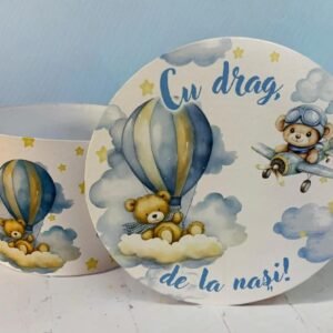 Cutie rotunda de carton Ursuleț