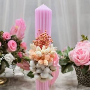 Lumănări botez flori uscate