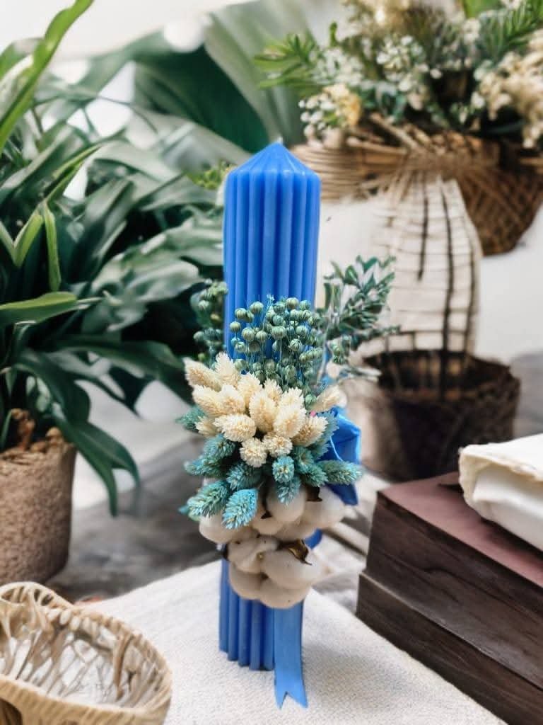 Lumănări botez flori uscate - imagine 6