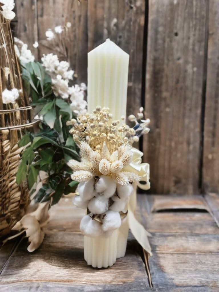 Lumănări botez flori uscate - imagine 7