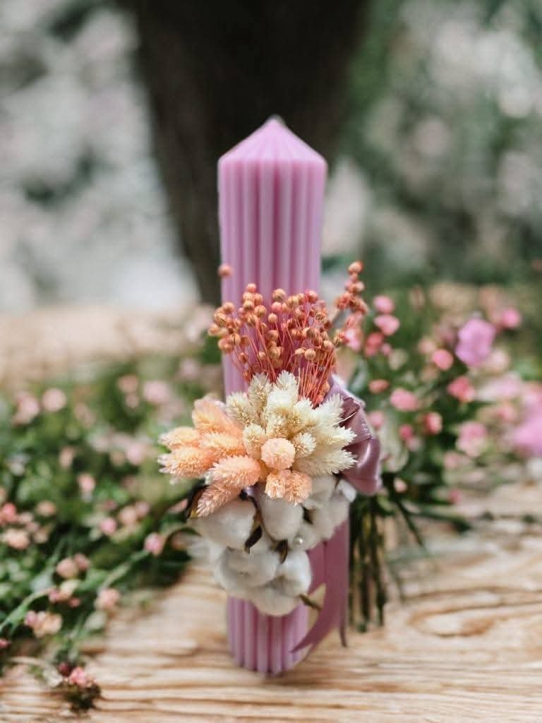 Lumănări botez flori uscate - imagine 8